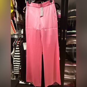 Alice and Olivia pink satin trousers sz 2 new with tags
